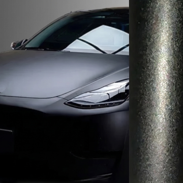 Satin Chrome Metal Black Vinyl Wrap
