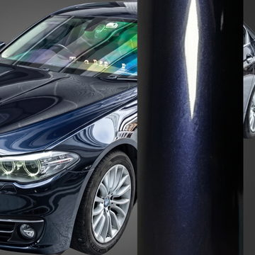 Gloss Metallic Black Blue Car Wrap