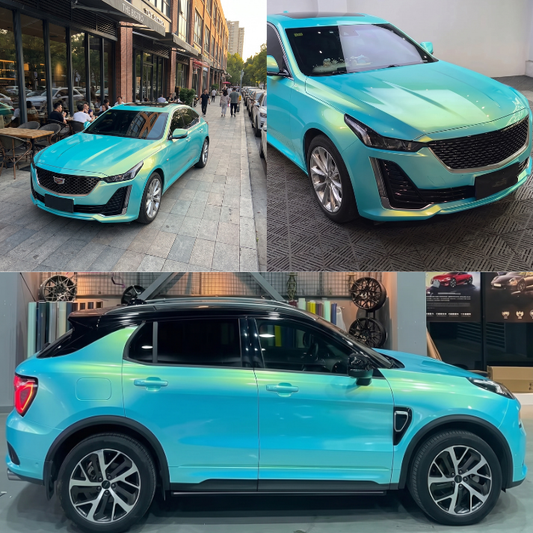 Color Shift Neon Ice Blue Vinyl Wrap
