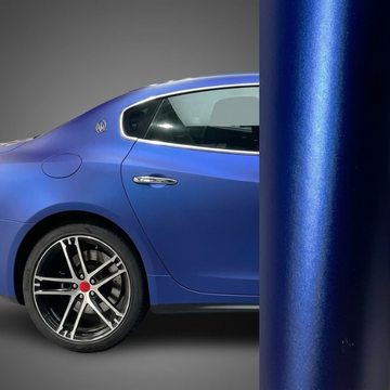 Satin Chrome Blue Vinyl Wrap