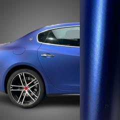 Satin Chrome Blue Vinyl Wrap