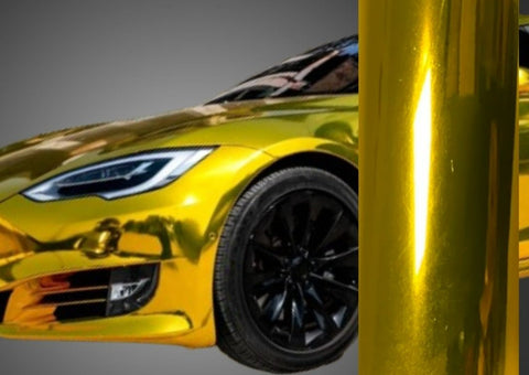Mirror Chrome Yellow Vinyl Wrap