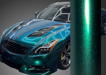 Color Shift Glitter Royal Green Vinyl Wrap