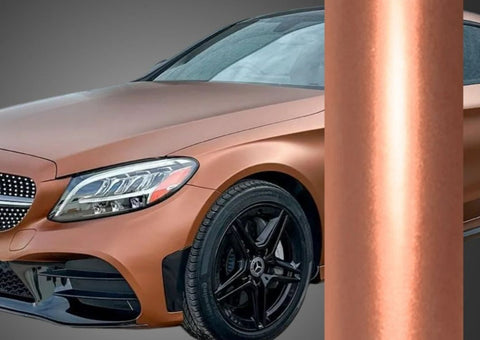 Satin Chrome Metal Brown Vinyl Wrap