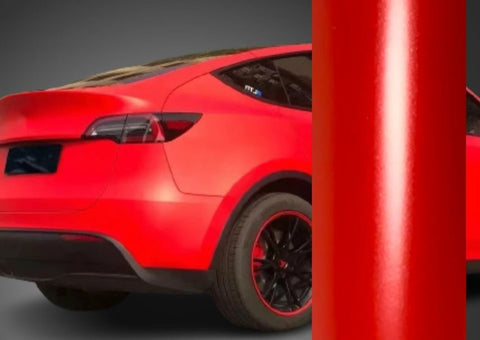 Satin Chrome Red Vinyl Wrap