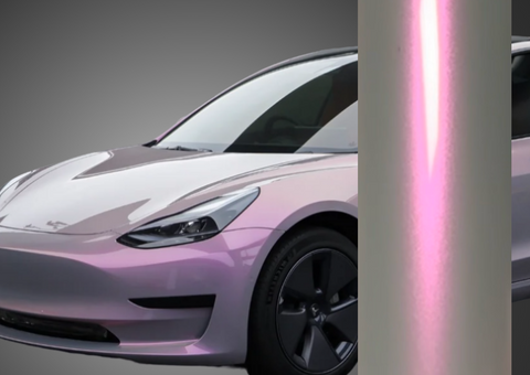 Color Shift Gray Pink Vinyl Wrap