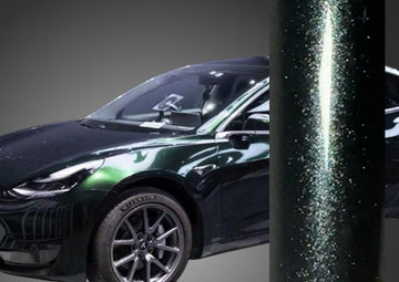 Color Shift Glitter Black Green Car Wrap