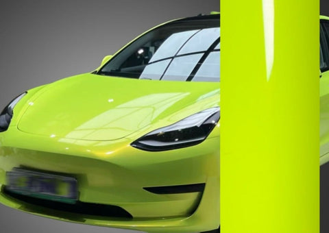 Gloss Metallic Neon Yellow Vinyl Wrap