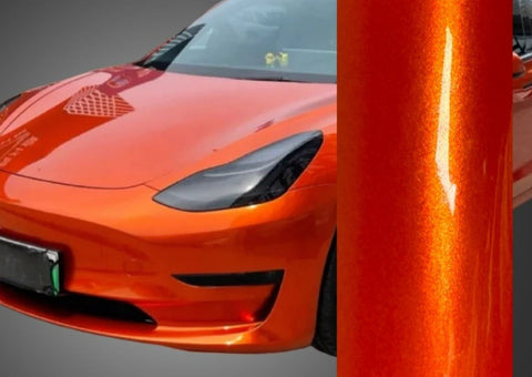Gloss Metallic Lava Orange Vinyl Wrap