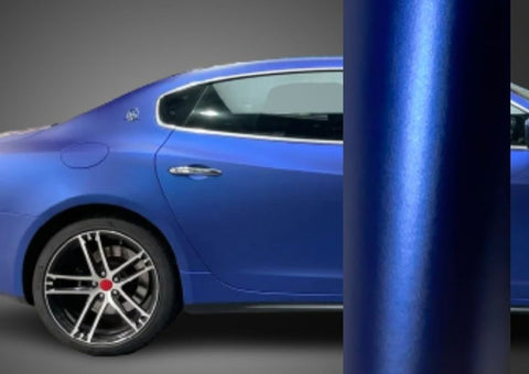 Satin Chrome Blue Vinyl Wrap