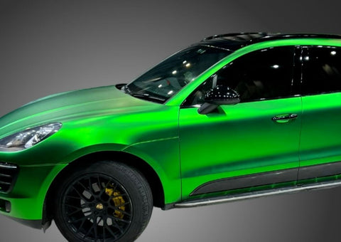 Satin Chrome Metal Green Vinyl Wrap